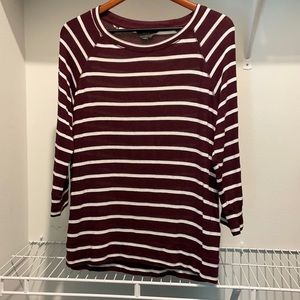 Lightweight long sleeve striped top